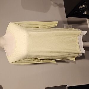 Zenergy by chicos lime green/white 3/4 sleeve round neck size large (chicos 2)